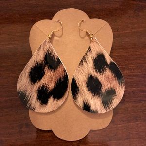Cheetah print vinyl earrings